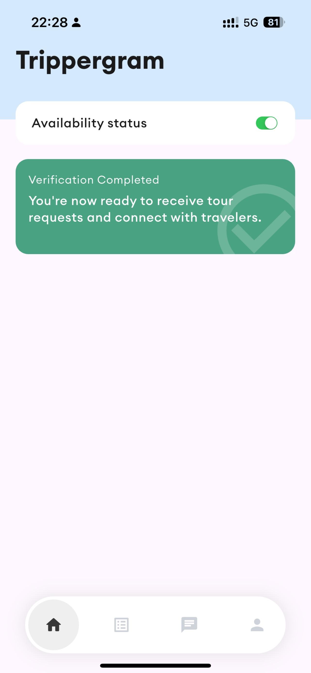 Trippergram guide app main menu with local experiences